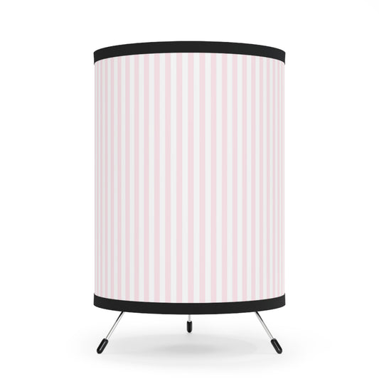 Pink Striped Tripod Lamp