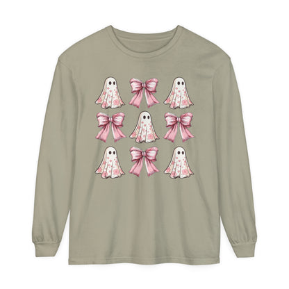 Coquette Pretty Ghost Halloween Long Sleeve T-Shirt