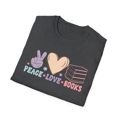 Peace Love Books Softstyle T-Shirt
