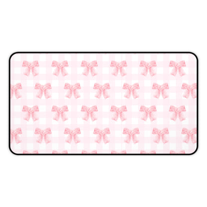 Coquette Pink Bow Dorm Decor Desk Mat