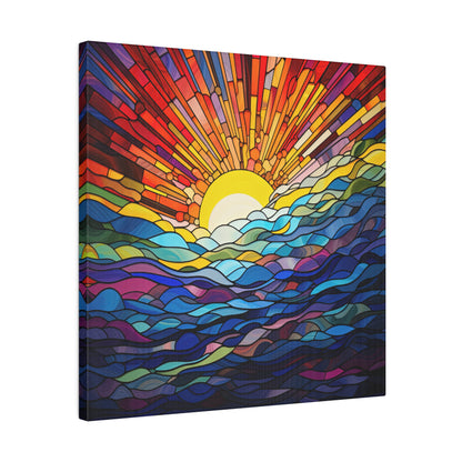 Sunrise on the Waves Wall Art Matte Canvas