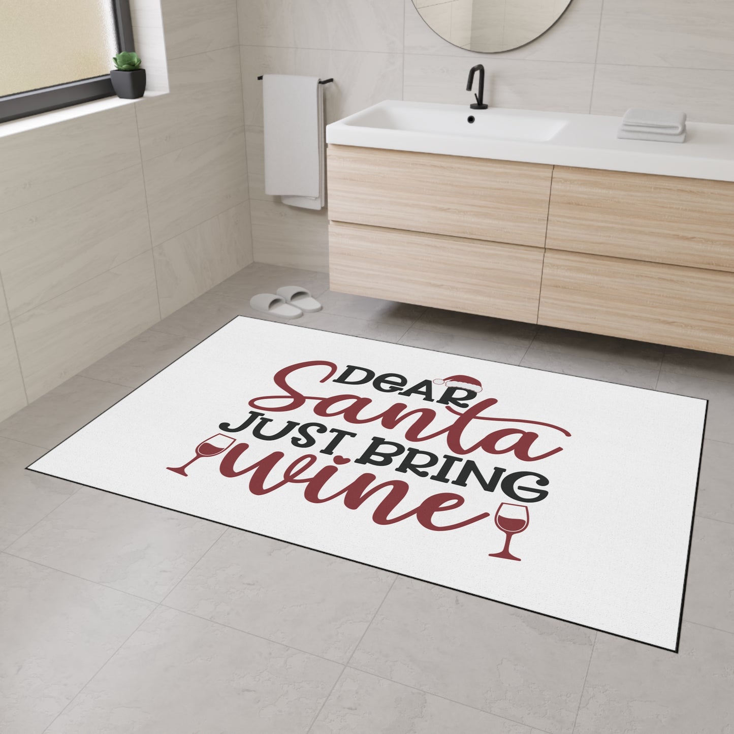 Dear Santa Just Bring Wine Heavy Duty Floor Mat