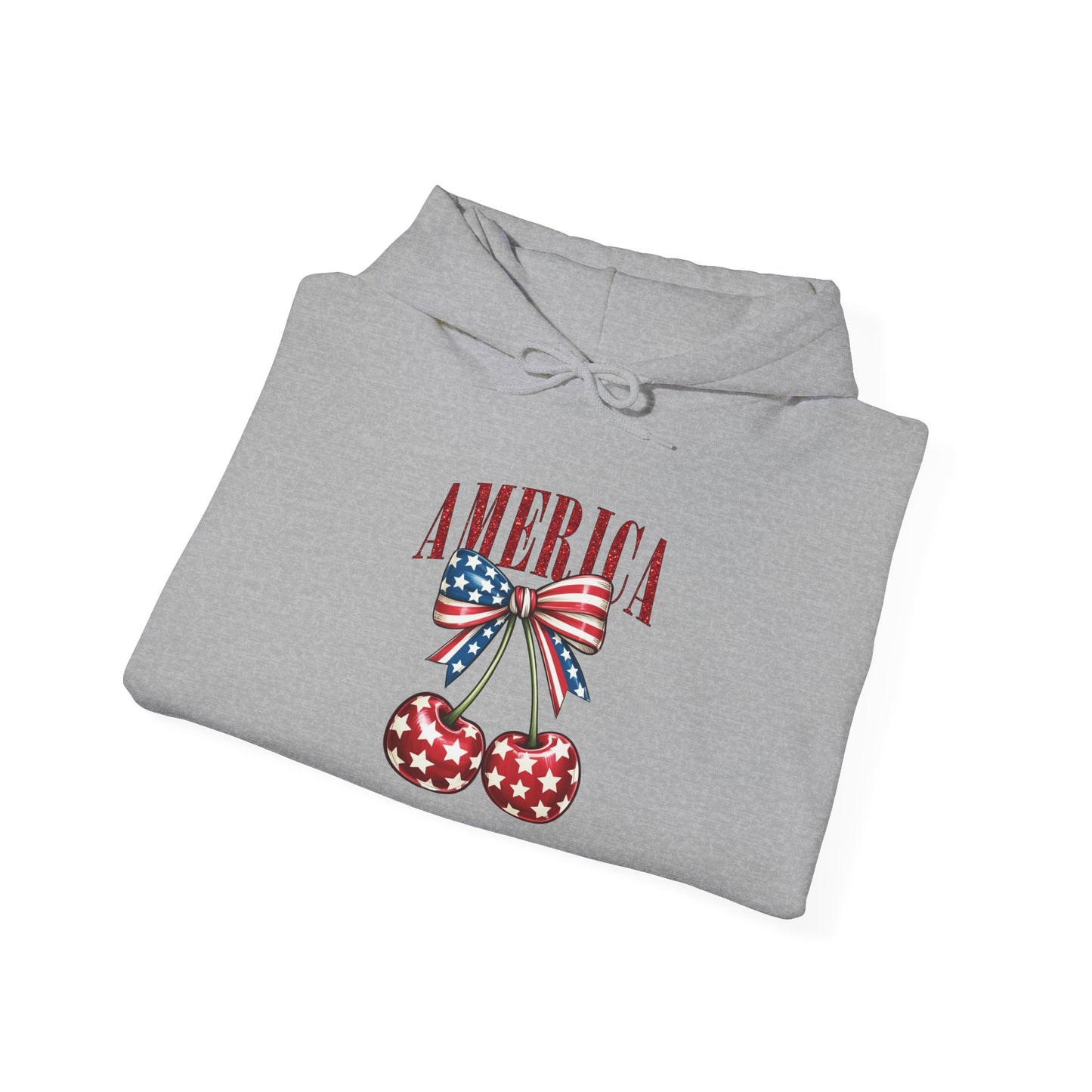Patriotic Cherry Print Hoodie
