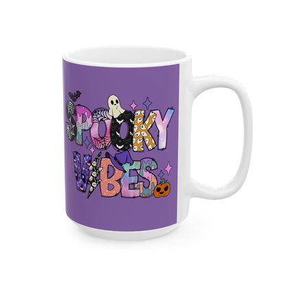 Spooky Vibes Halloween Ceramic Mug, (11oz, 15oz)