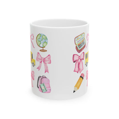 Coquette School Teacher Ceramic Mug, (11oz, 15oz)