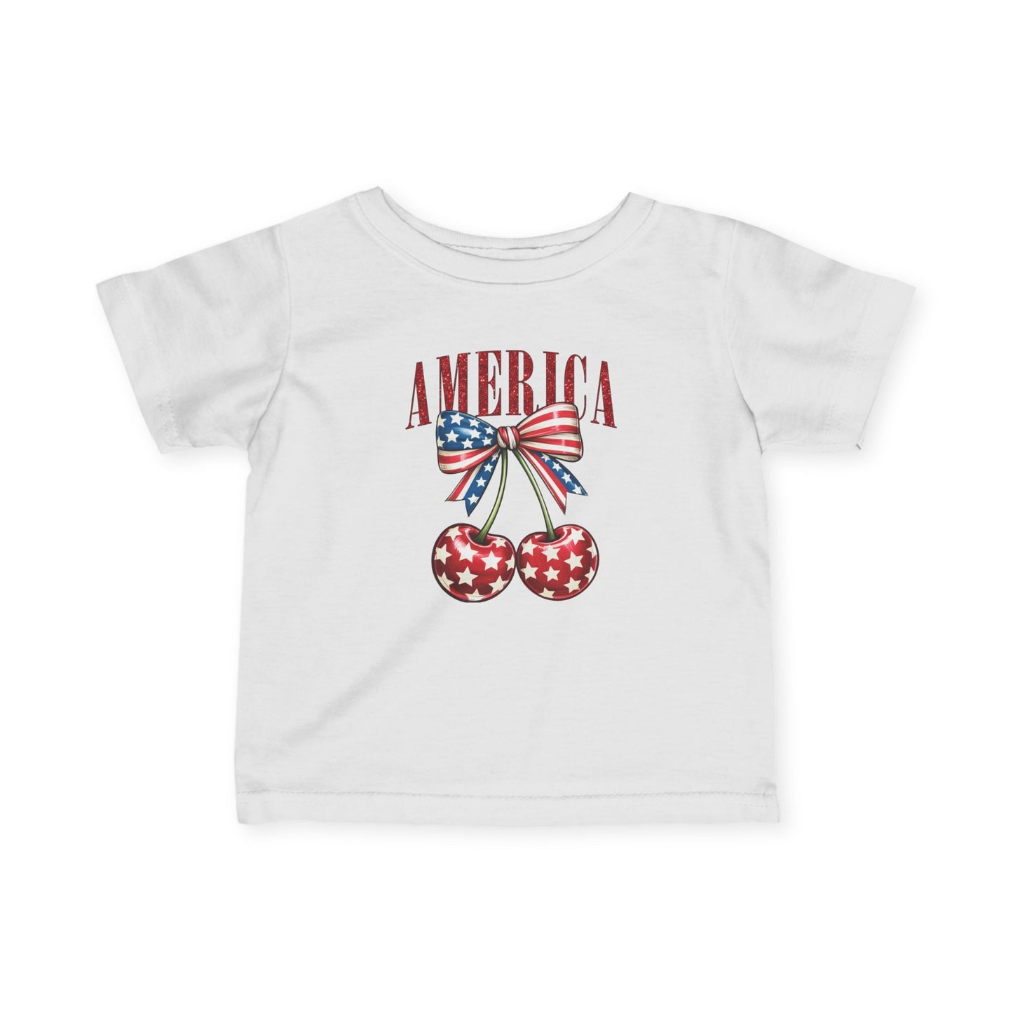 Patriotic Infant Tee with Cherry Design