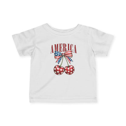Patriotic Infant Tee with Cherry Design
