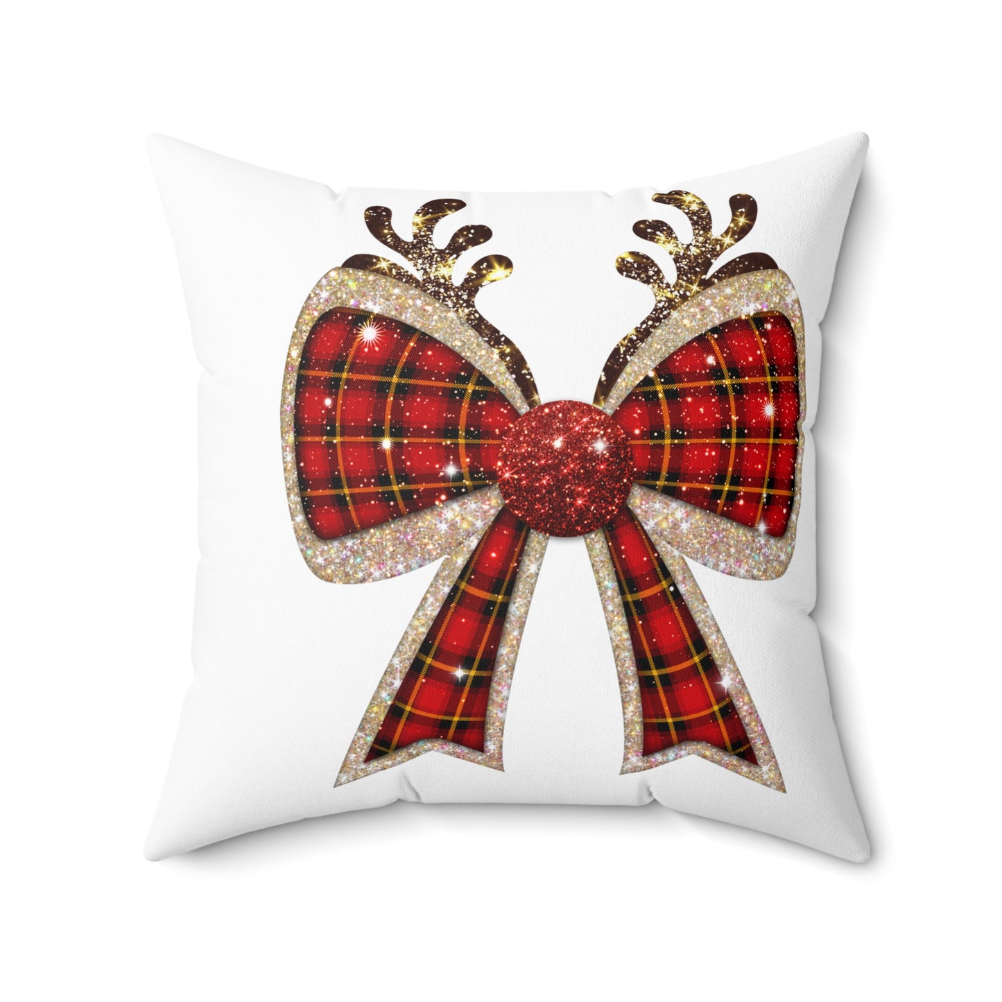 Christmas Reindeer Bow Pillow