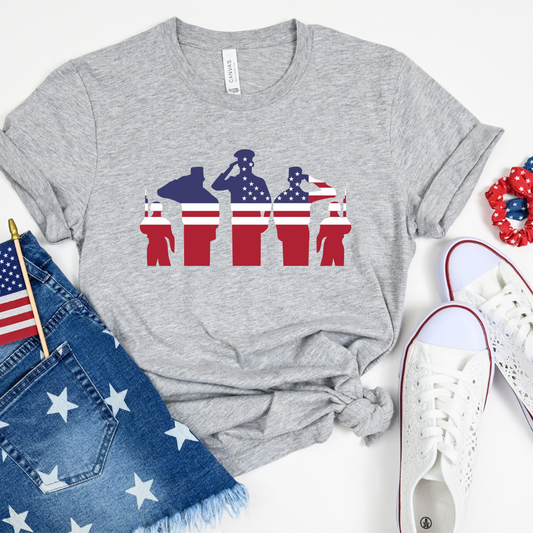 4th of July Military Salute Tee