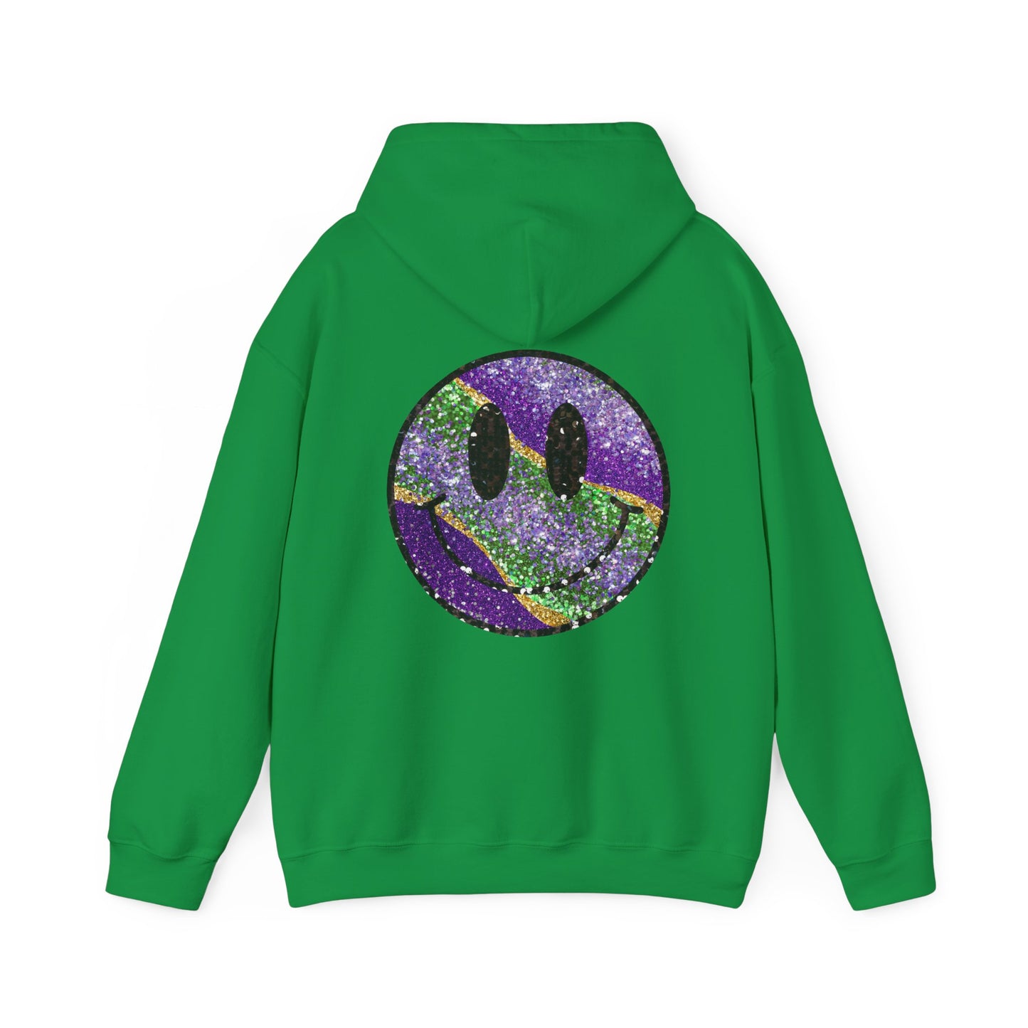 Mardi Gras LOVE Smiley Face Hoodie Sweatshirt