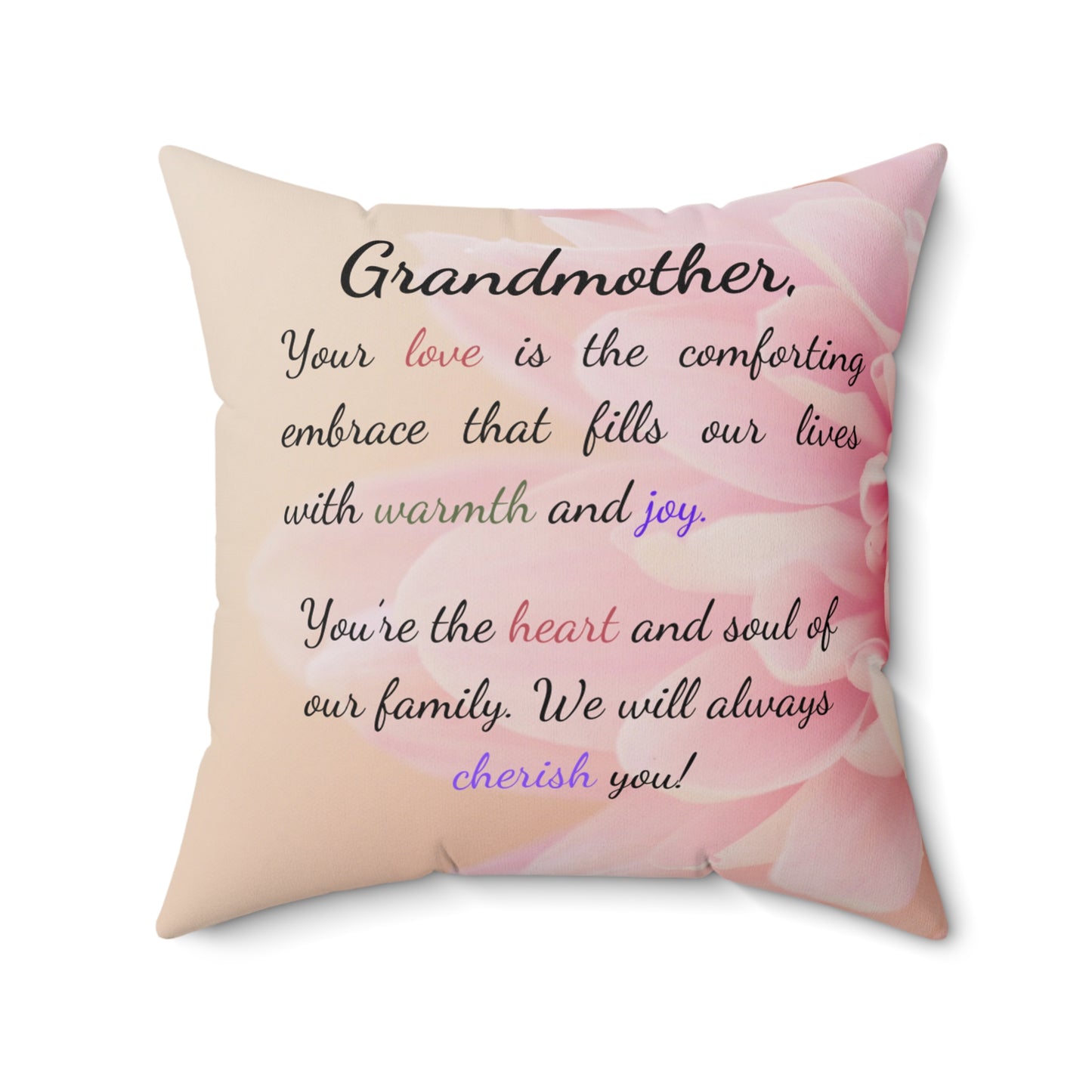 Grandmother Square Pillow for Mother's Day, Birthday, Valentine's, and Christmas