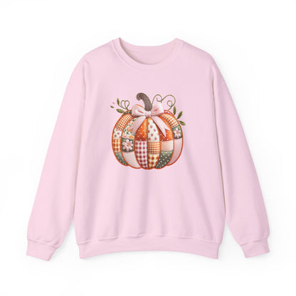 Fall Quilted Patchwork Pumpkin Sweatshirt