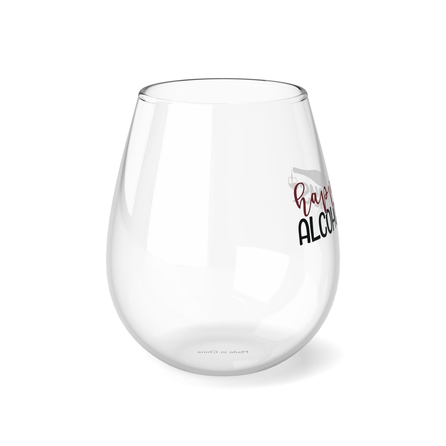 Happy Alocholidays Funny Christmas Stemless Wine Glass, 11.75oz