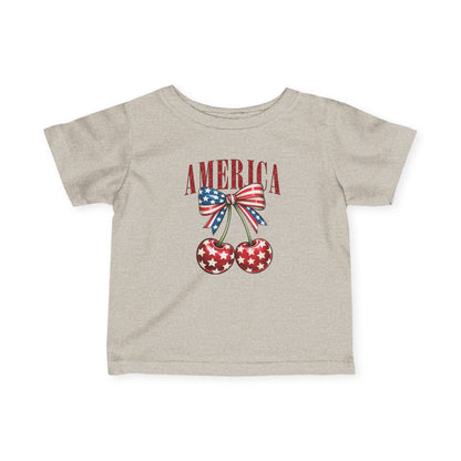 Patriotic Infant Tee with Cherry Design
