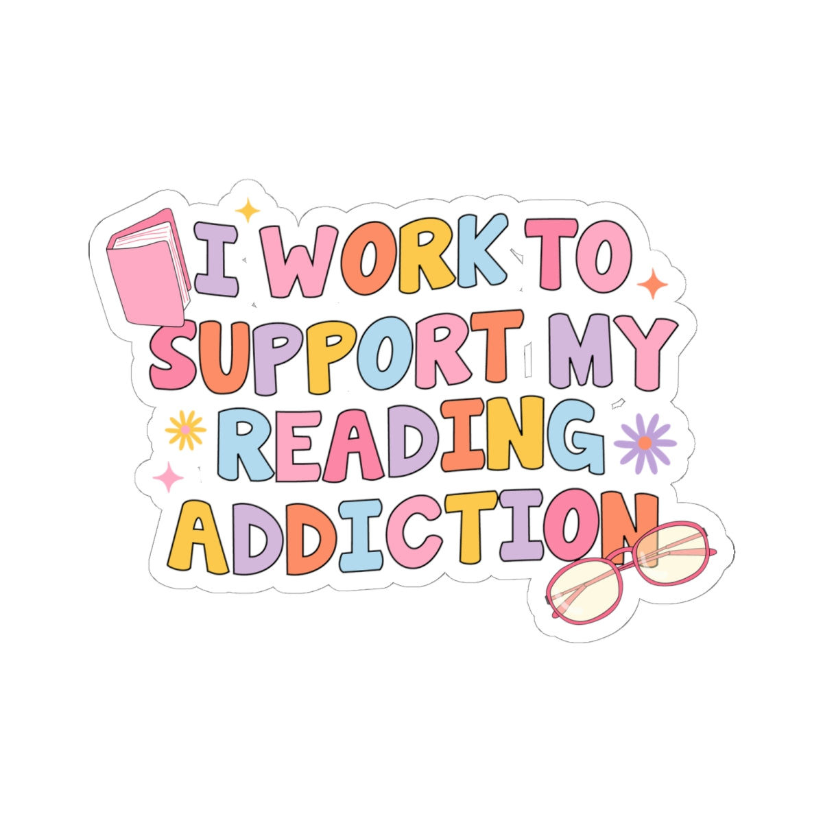 Reading Addiction Kiss-Cut Stickers