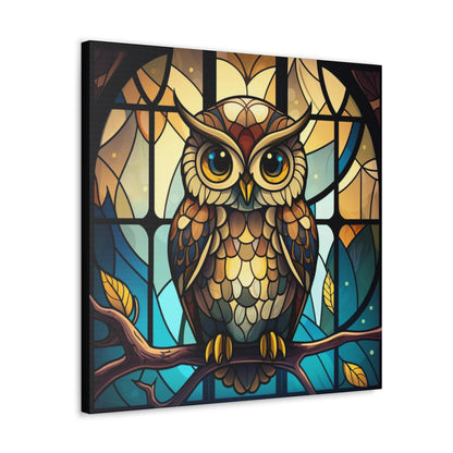 Faux Stained Glass Owl Canvas Gallery Wraps