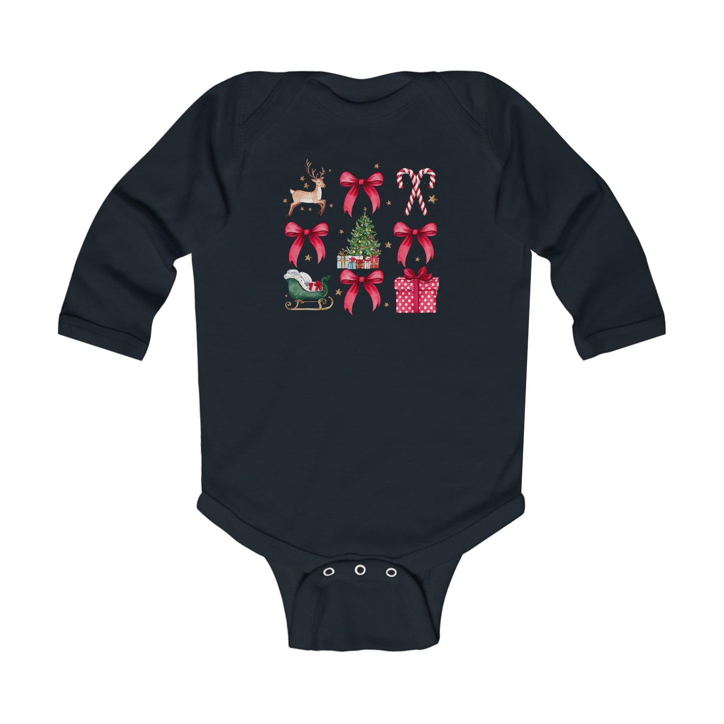 Christmas Coquette Long Sleeve Onesie