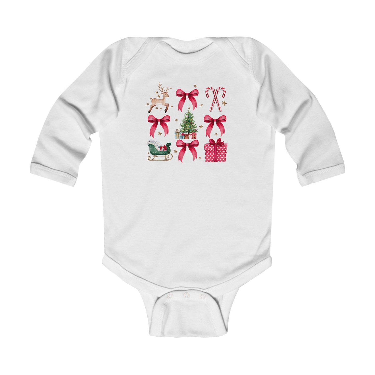 Christmas Coquette Long Sleeve Onesie