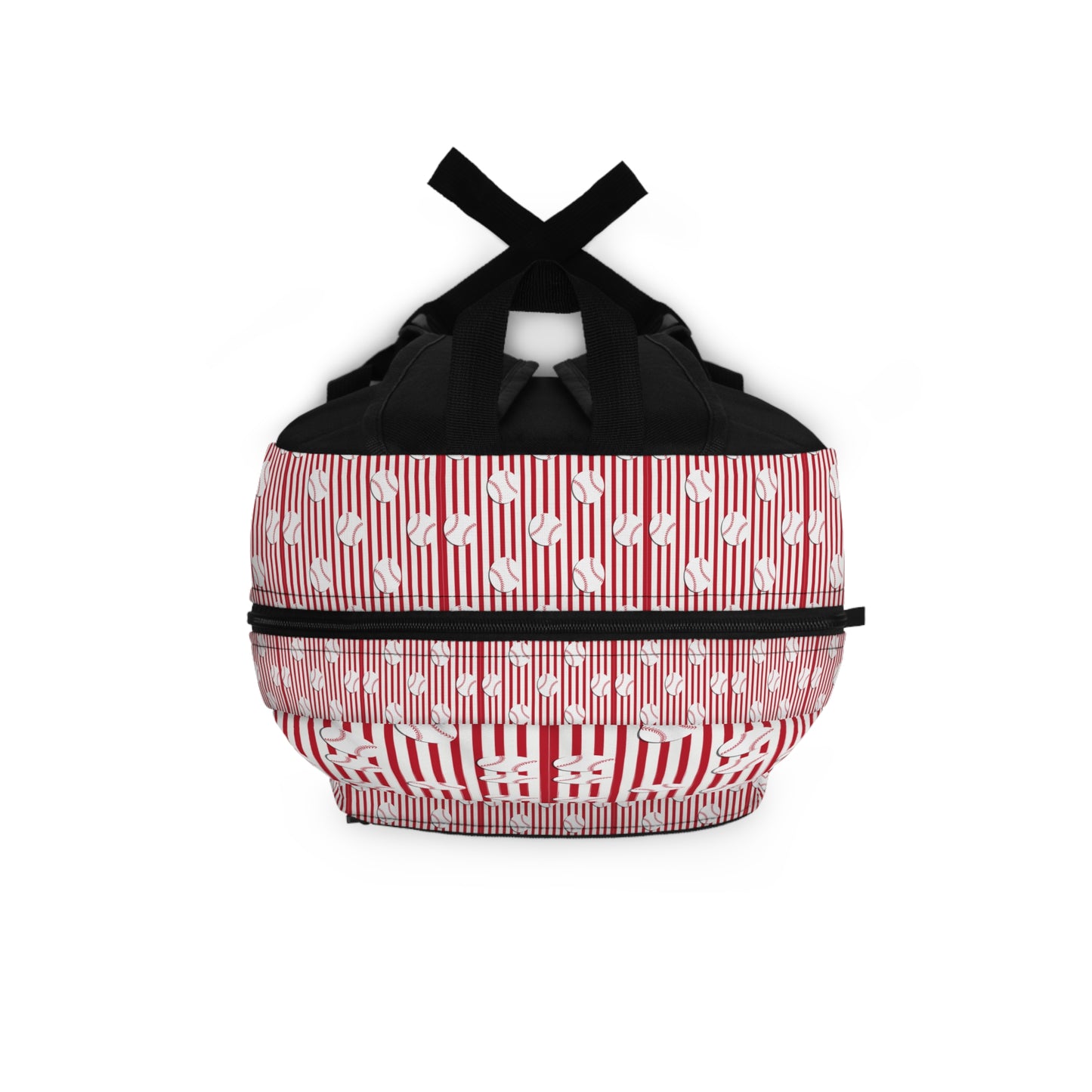 Red Striped Baseball Pattern Backpack