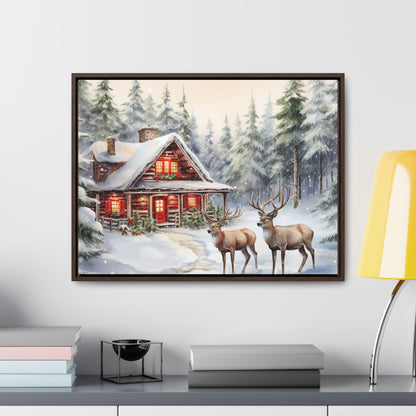 Snowy Cabin Canvas Wraps