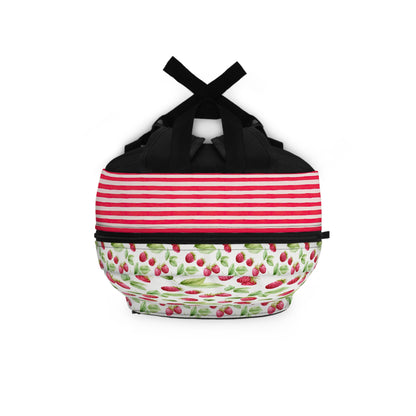 Raspberry and Stripes School Backpack