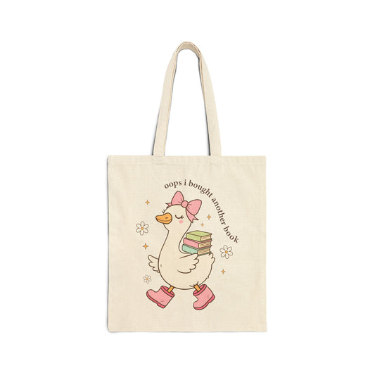 Tote Bag "Oops I Bought Another Book" Canvas Booklover Tote