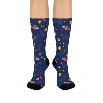 Space Themed Cosmic Cushion Crew Socks for Space Lovers