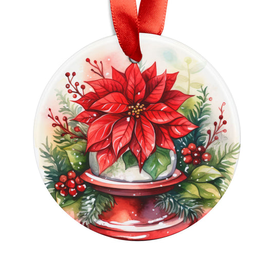 Poinsettia Acrylic Ornament