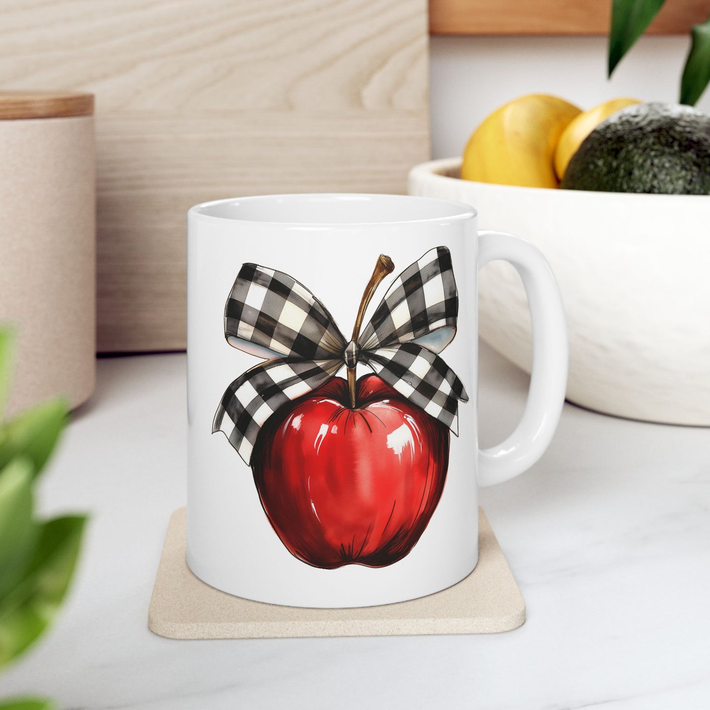 Coquette Teacher Apple Ceramic Mug, (11oz, 15oz)