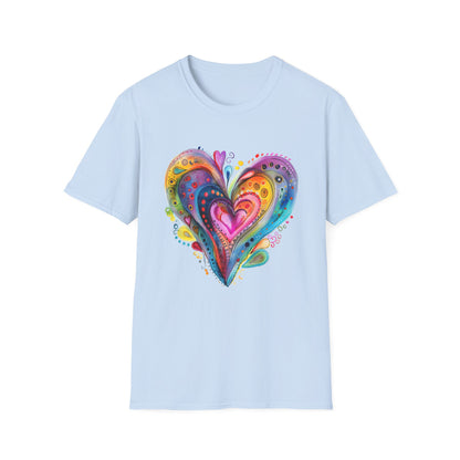Unisex Watercolor Heart Softstyle T-Shirt
