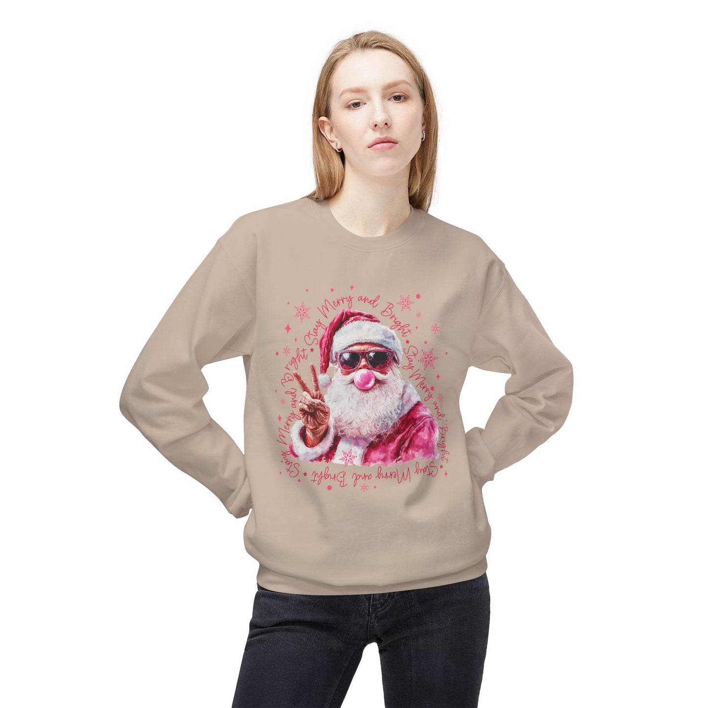 Funny Bubble Gum Santa Crewneck Sweatshirt