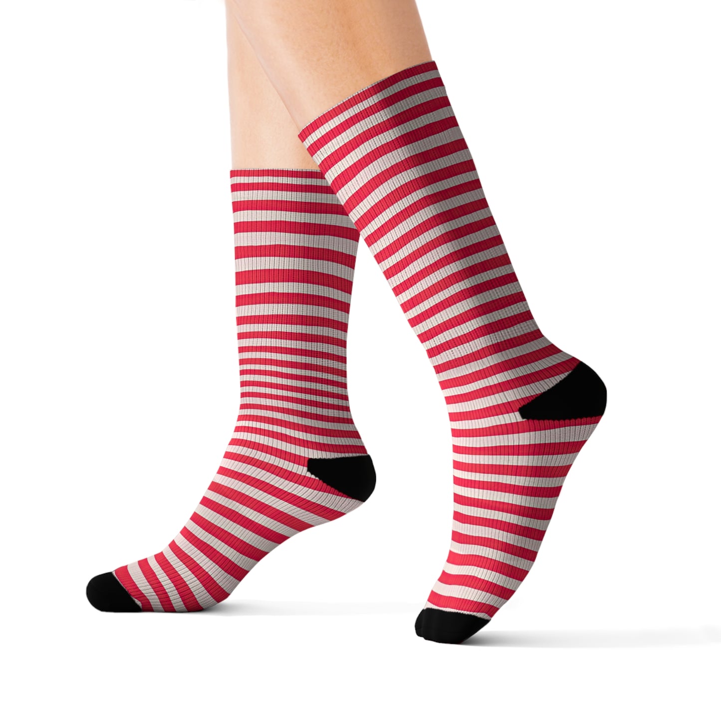 Red Striped Sublimation Socks