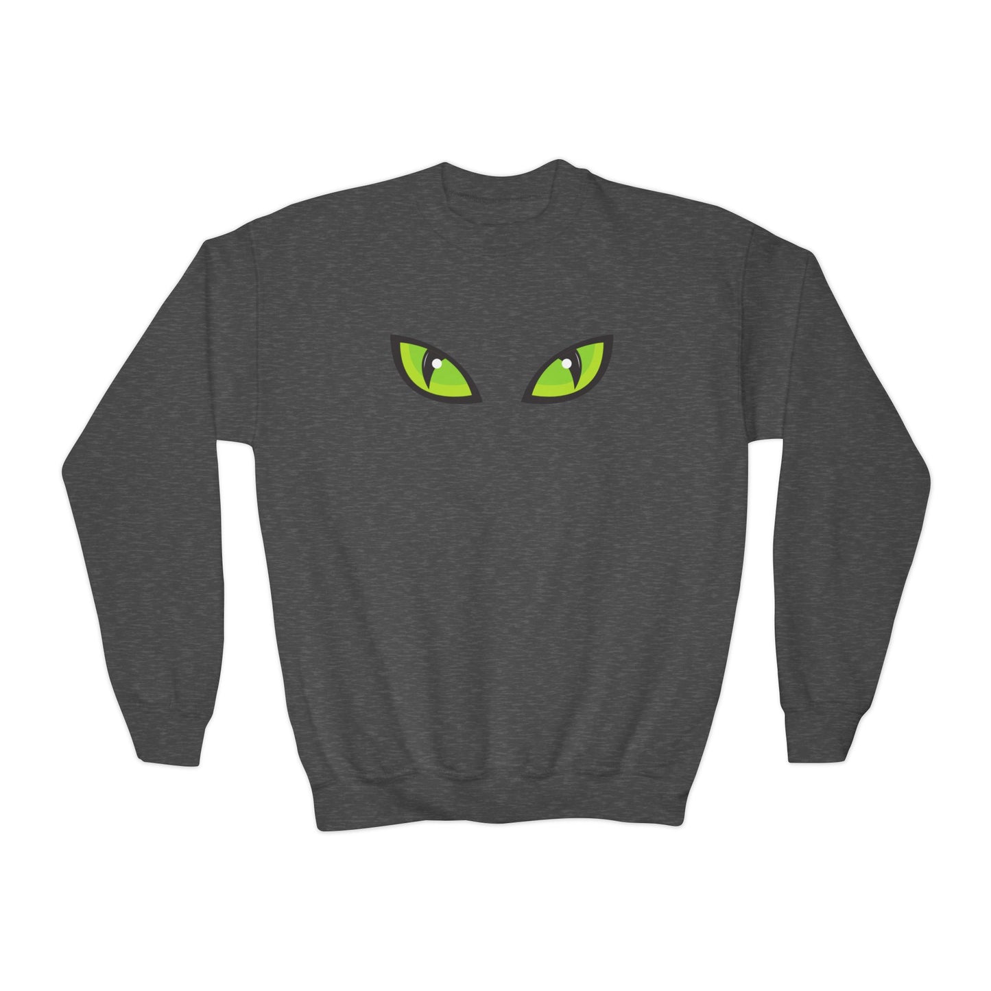 Cat Eyes Halloween Youth Crewneck Sweatshirt