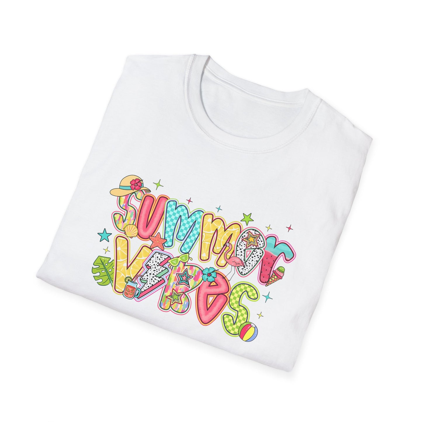 Colorful Summer Vibes Unisex Softstyle T-Shirt