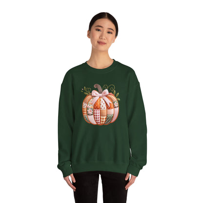 Fall Quilted Patchwork Pumpkin Sweatshirt