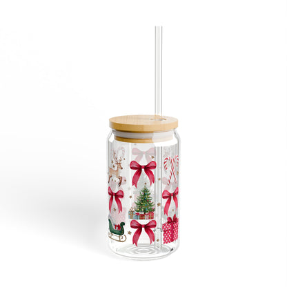 Coquette Christmas Sipper Glass, 16oz