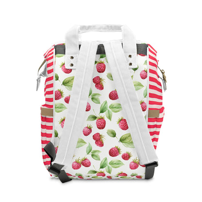 Raspberry Multifunctional Diaper Backpack