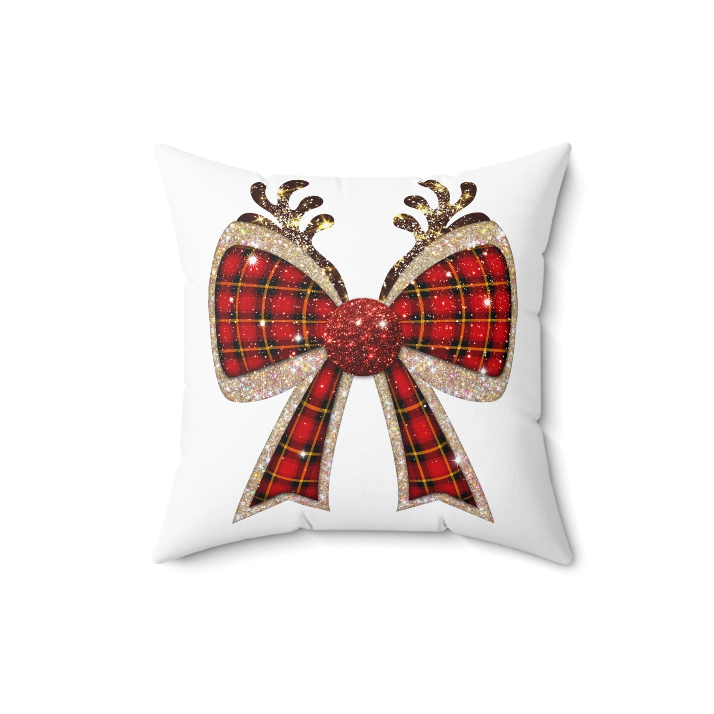 Christmas Reindeer Bow Pillow