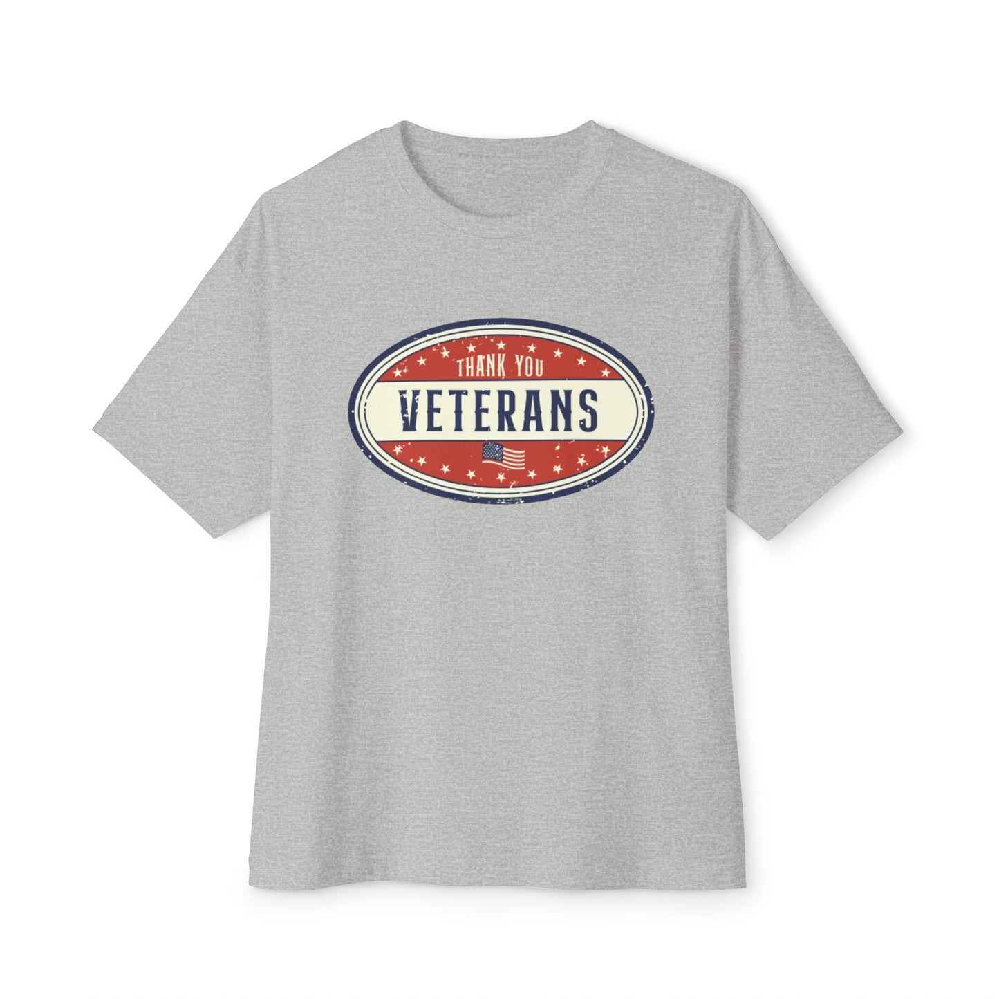 Thank You Veterans 4th of July Unisex Oversized Boxy Tee