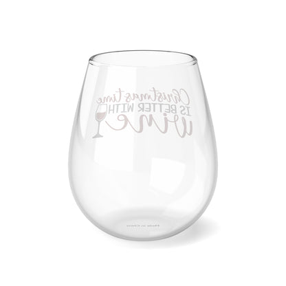 Christmas Time is Better with Wine Stemless Wine Glass, 11.75oz