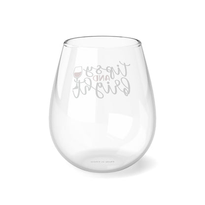 Tipsy and Bright Christmas Stemless Wine Glass, 11.75oz