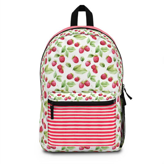 Raspberry and Stripes School Backpack