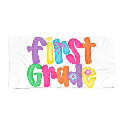 Fun First Grade Kids Beach Towel