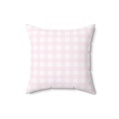 Coquette Pink Plaid Square Pillow