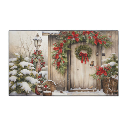 Snowy Cottage Floor Mat