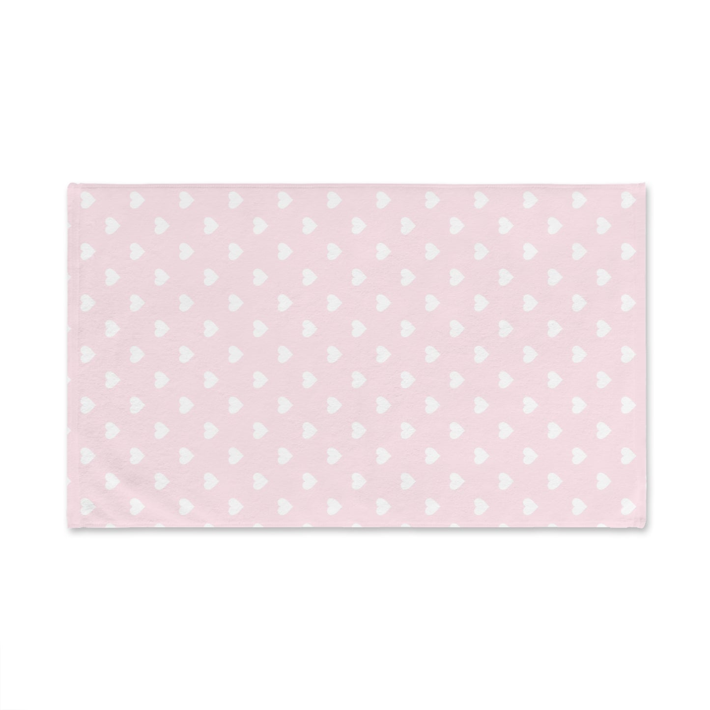 Coquette Pink and White Hearts Hand Towel