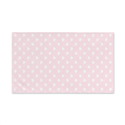 Coquette Pink and White Hearts Hand Towel