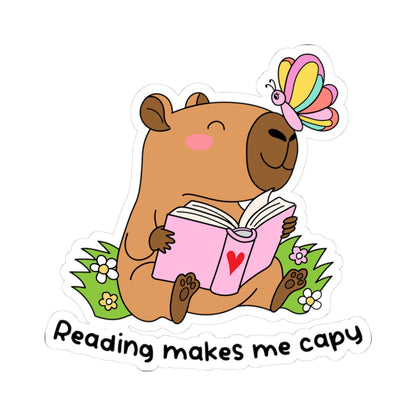 Reading Makes Me Capy Kiss-Cut Stickers