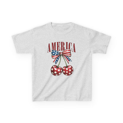 Cherry Patriotic 4th of July Kids Tee