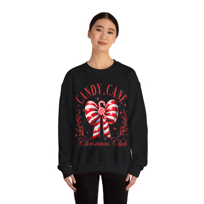 Candy Cane Christmas Coquette Bow Sweatshirt